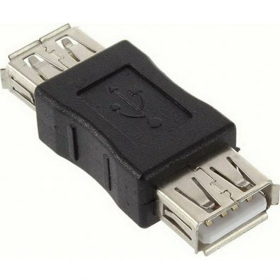 POWERTECH Adapter USB 2.0 female σε USB female, μαύρο