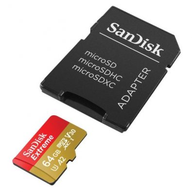 Sandisk Extreme 64gb MicroSDXC UHS-I V30 U3 Class 10 + Adapter SD