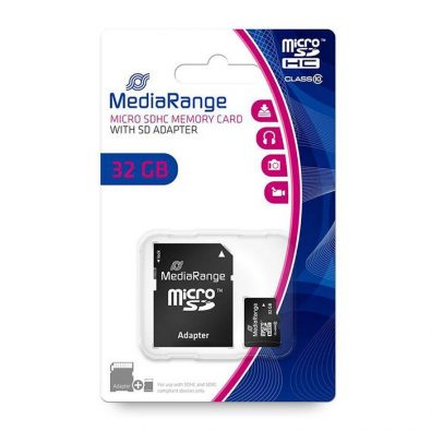 MediaRange Micro SDHC Class 10 With SD Adaptor 32 GB