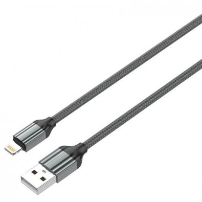 LDNIO Braided USB to Lightning Cable 1m (LS431) - Γκρι
